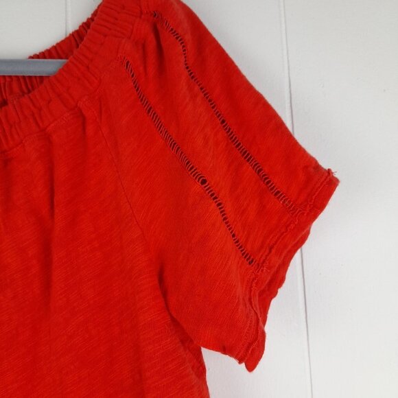 Anthropologie Saturday Sunday Size M Felicia Off The Shoulder Red Orange… - Picture 3 of 7